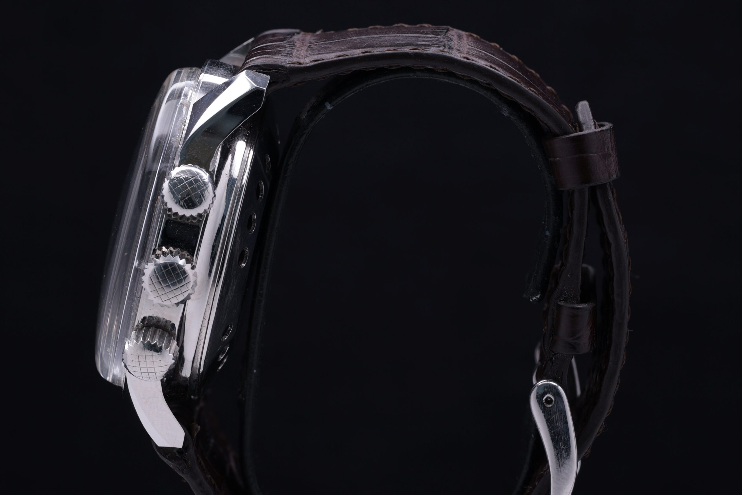 Jaegar LeCOULTRE Memovox Polaris Ref. E859 Tropical Dial Wristwatch Date Alarm C.1968 - Image 5