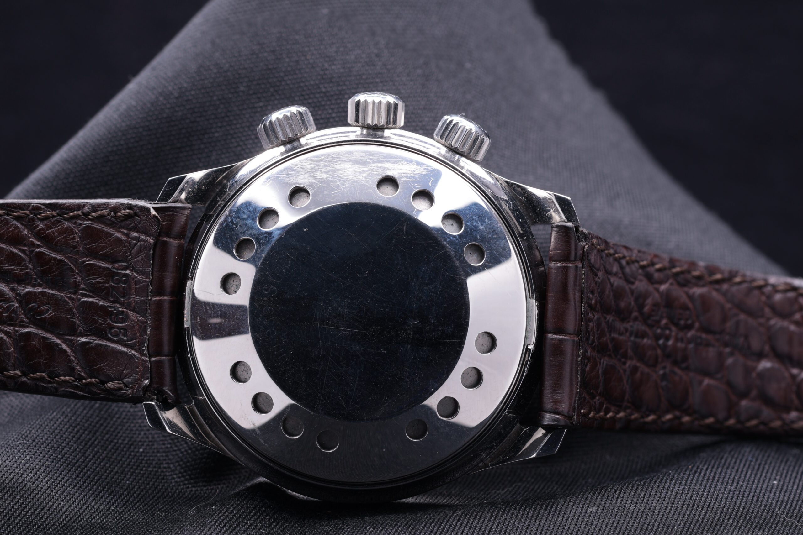 Jaegar LeCOULTRE Memovox Polaris Ref. E859 Tropical Dial Wristwatch Date Alarm C.1968 - Image 3