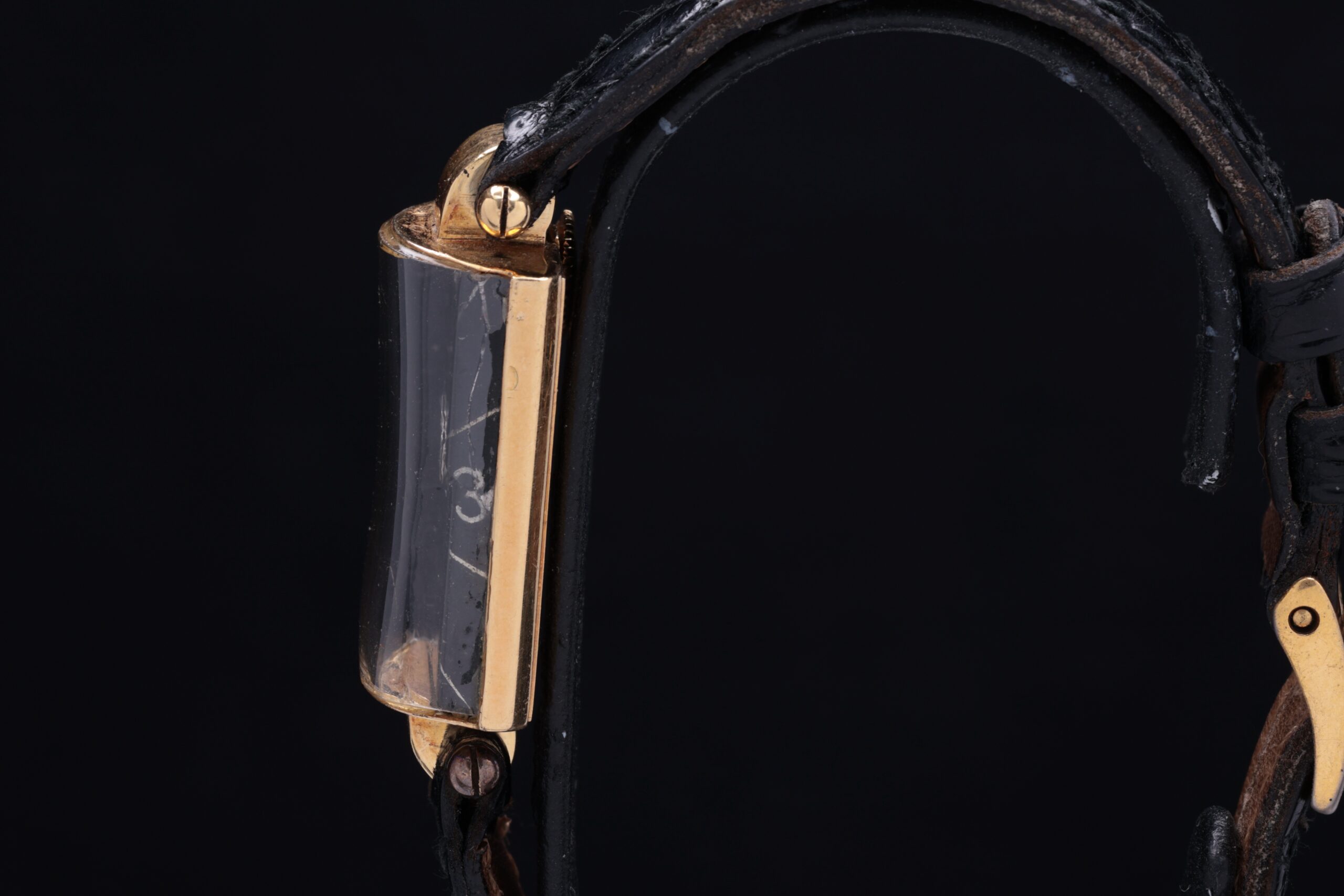 Jaeger LeCoultre Etrier Duoplan 18k Yellow Gold Rare Rectangular Sector Dial Backwind Configuration c1965 - Image 3