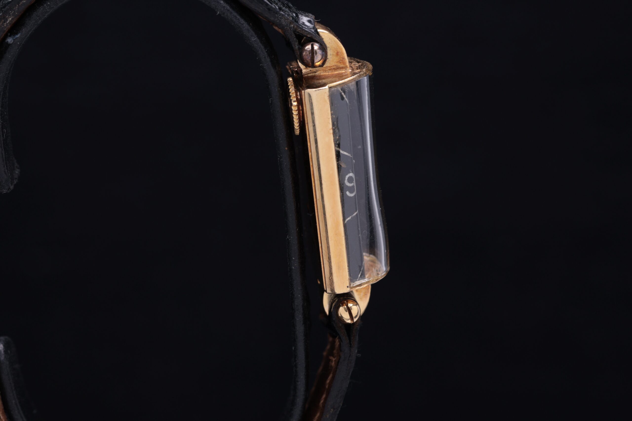 Jaeger LeCoultre Etrier Duoplan 18k Yellow Gold Rare Rectangular Sector Dial Backwind Configuration c1965 - Image 4