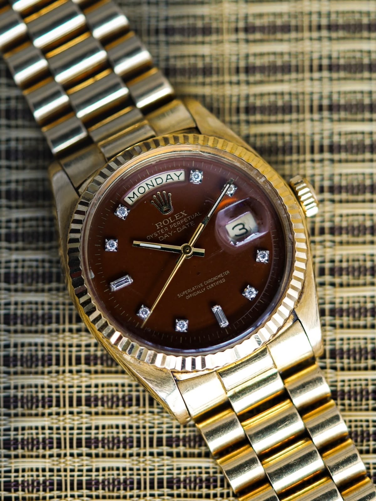 Rolex 1803 Date Date 18k Yellow Gold Diamond Dial